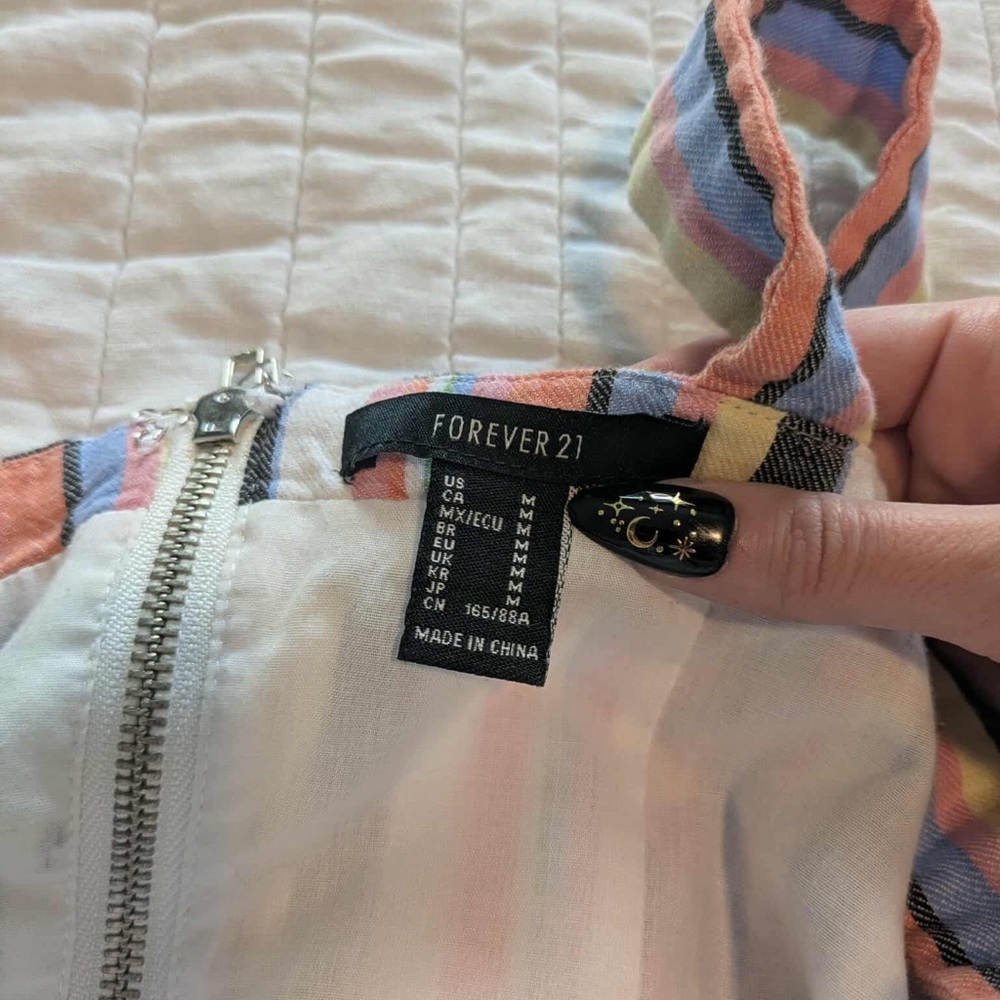 Forever 21 Multicolor Striped Dress Y2K - Picture 3 of 8